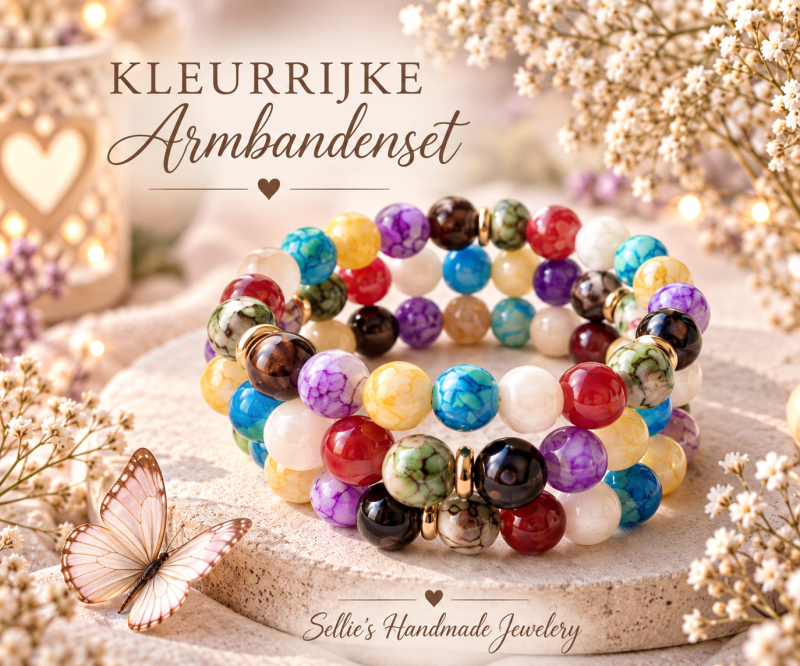 Natuurstenen armbanden set