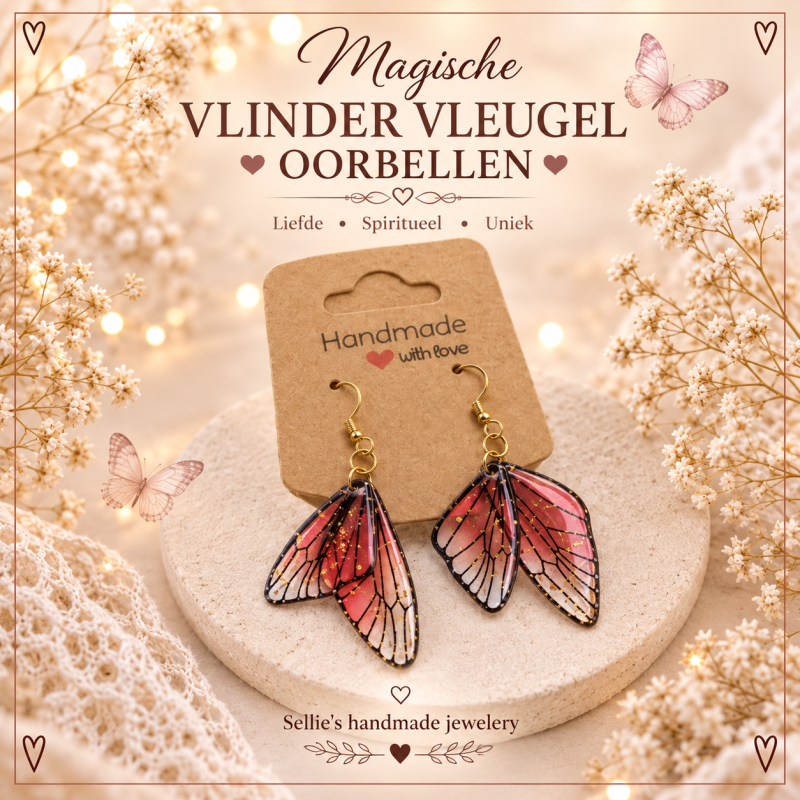 Vlinder vleugels oorbellen