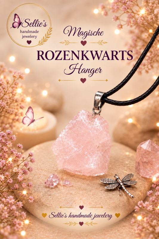 Magische rozenkwarts hanger