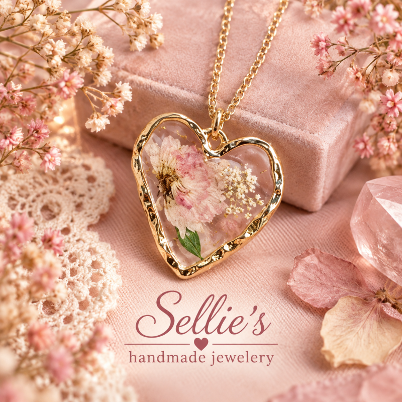 Magische bloemen hart hanger