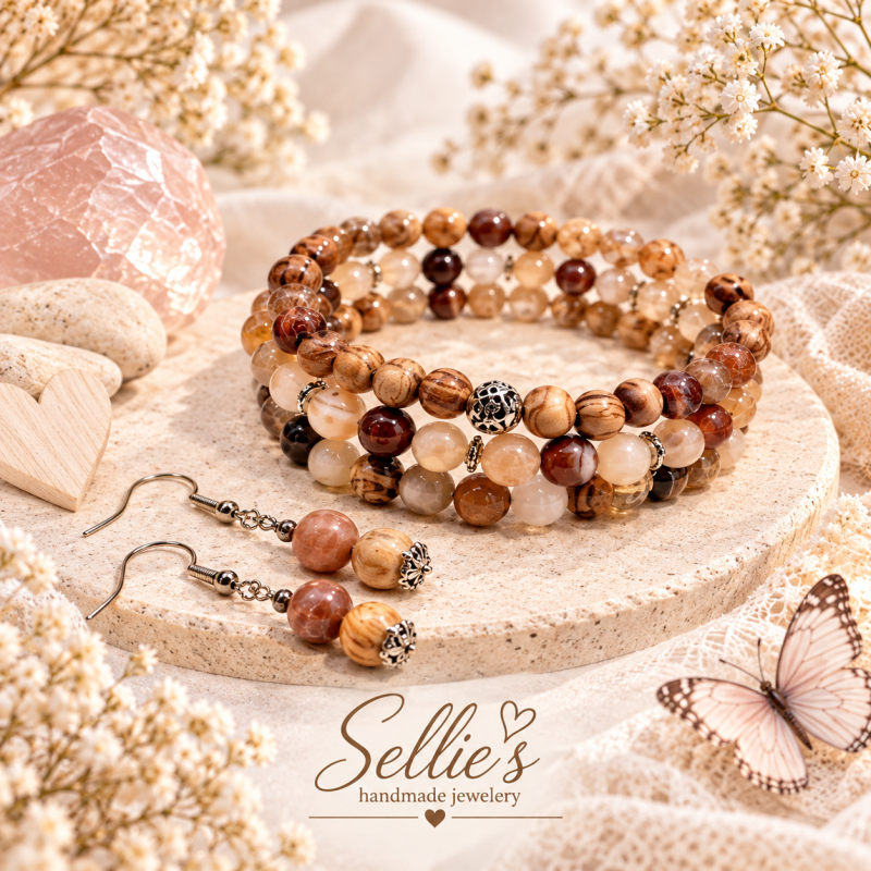 Magische natuurstenen sieraden set