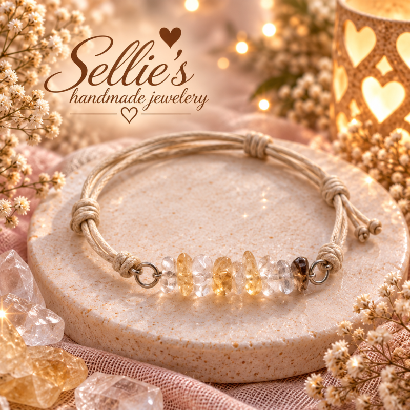 Citrien & Bergkristal armband