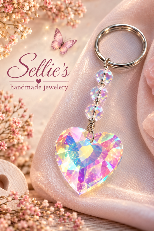 Kristal hart sleutelhanger
