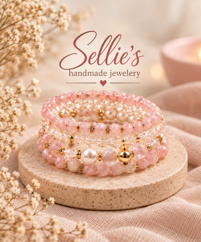Magische roze parel armbanden set
