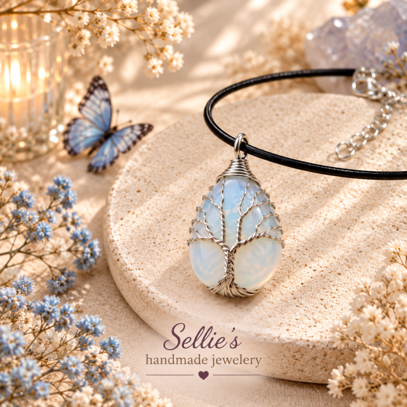 Levensboom Opaliet ketting