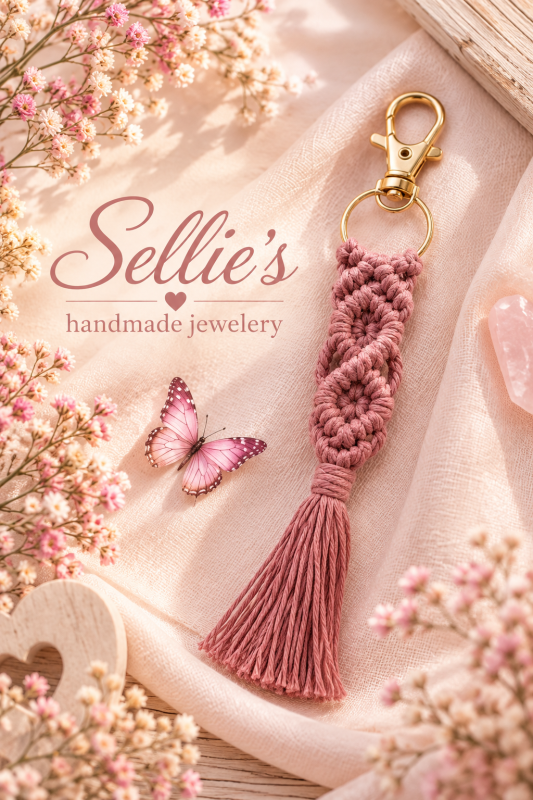 Macrame sleutelhanger