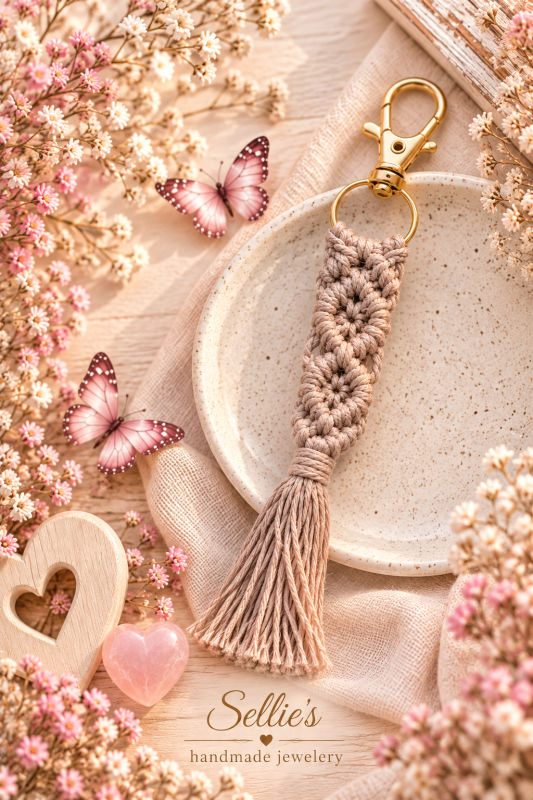 Macrame sleutelhanger