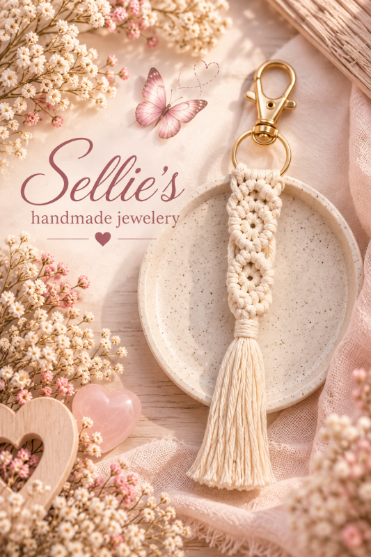 Macrame sleutelhanger