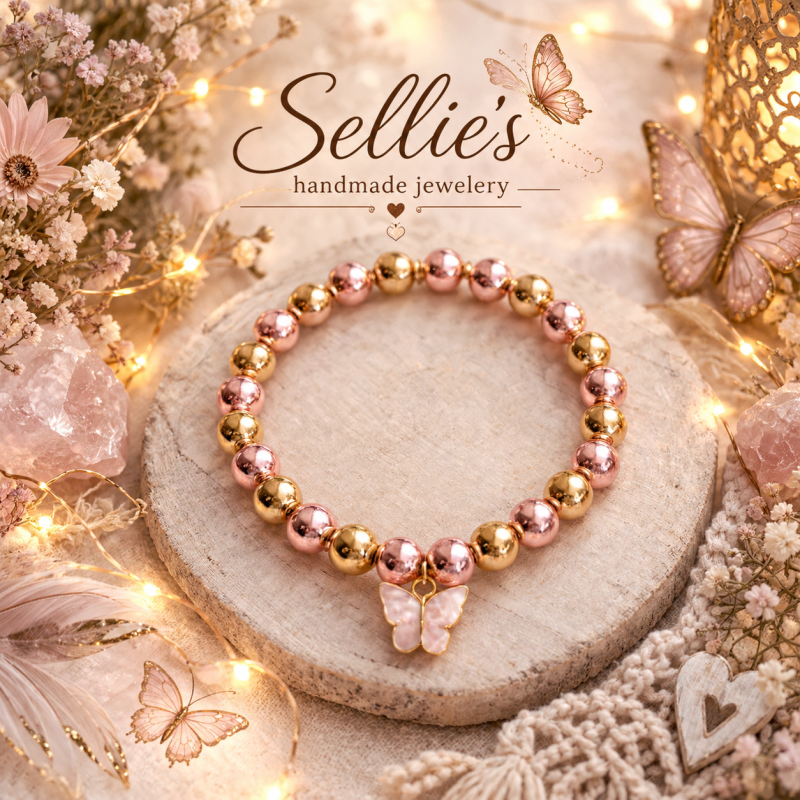 Magische Hematiet vlinder armband