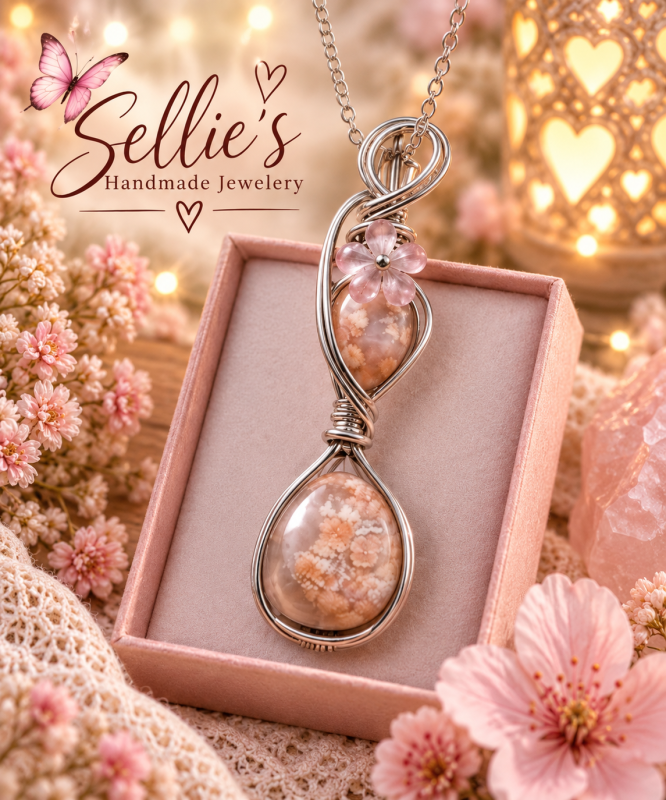 Magische Bloesemagaat hanger