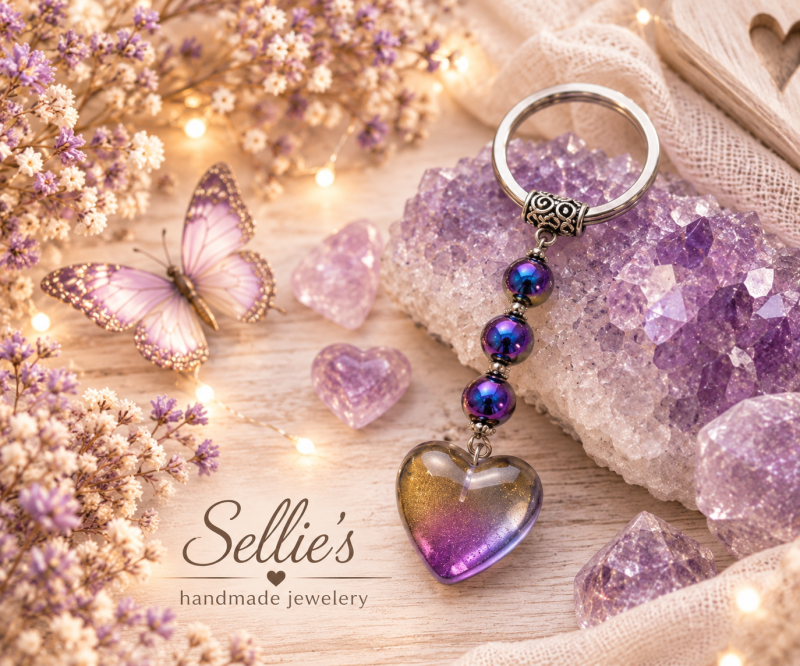 Aura hematiet sleutelhanger