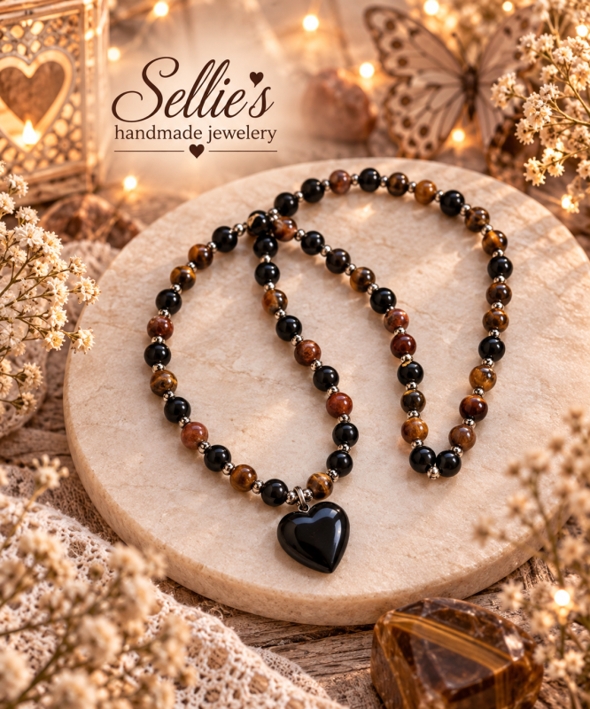 Magische tijgeroog & Onyx ketting