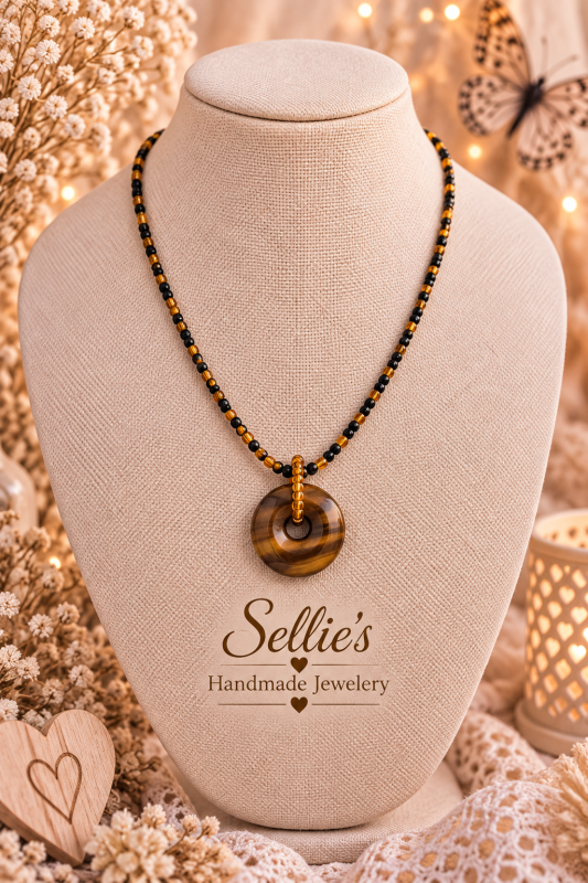 Tijgeroog donut ketting