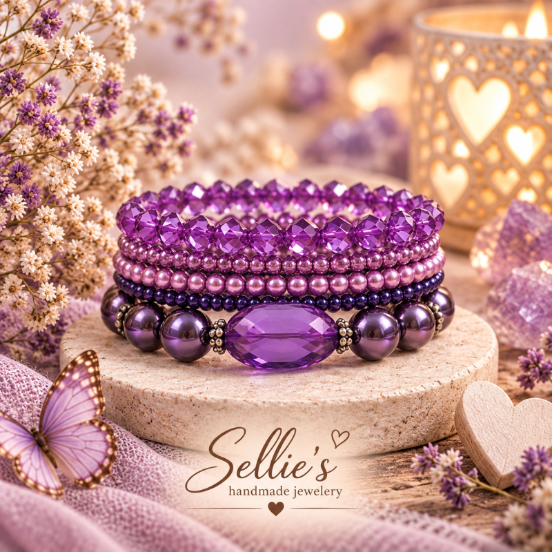 Magische armbandenset paars