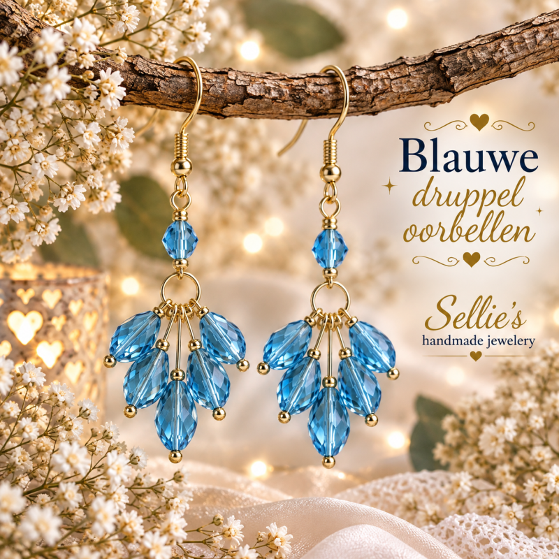 Magische blauwe druppel oorbellen