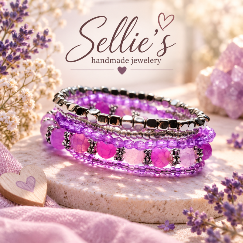 Magische paarse armbandenset