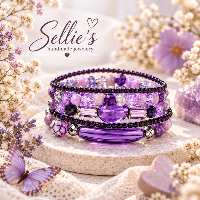 Magische paarse armbandenset