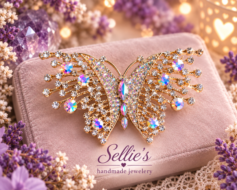Magische vlinder shiny broche
