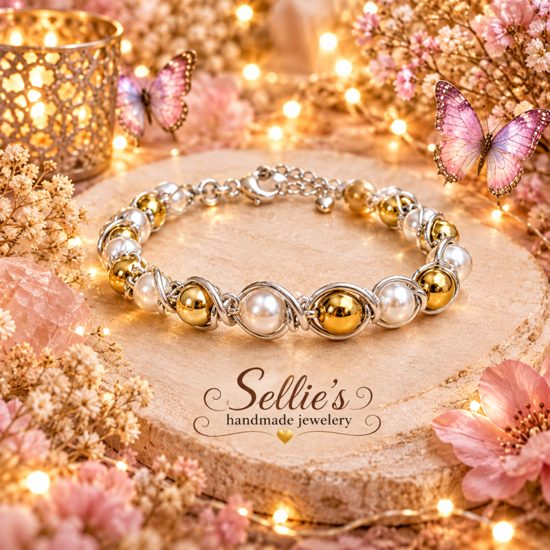 Magische geweven armband hematiet/parels