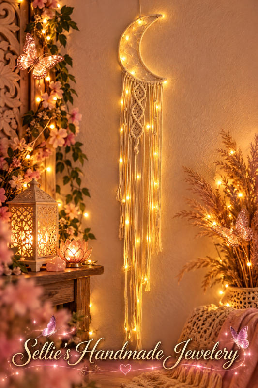 Magische macrame maan muur decoratie