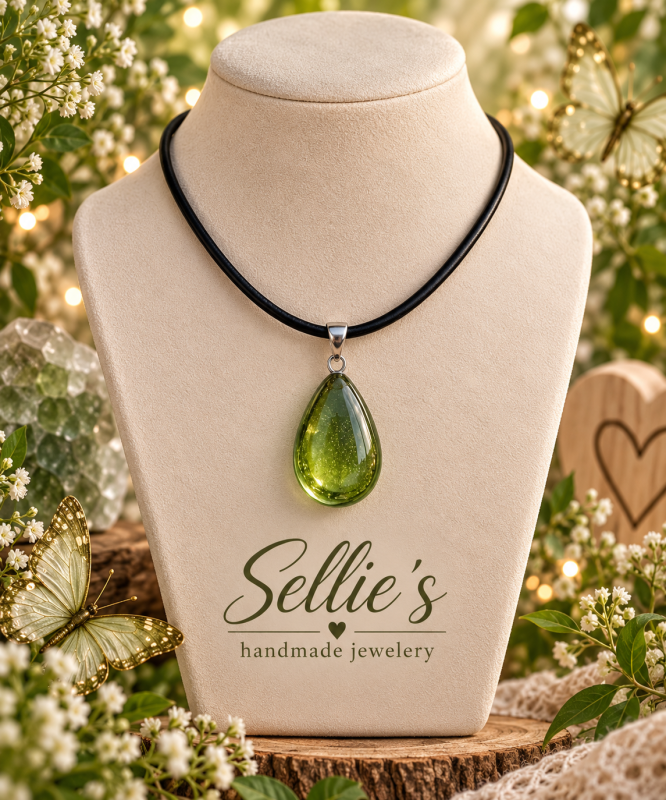 Magische groen fluister parel ketting