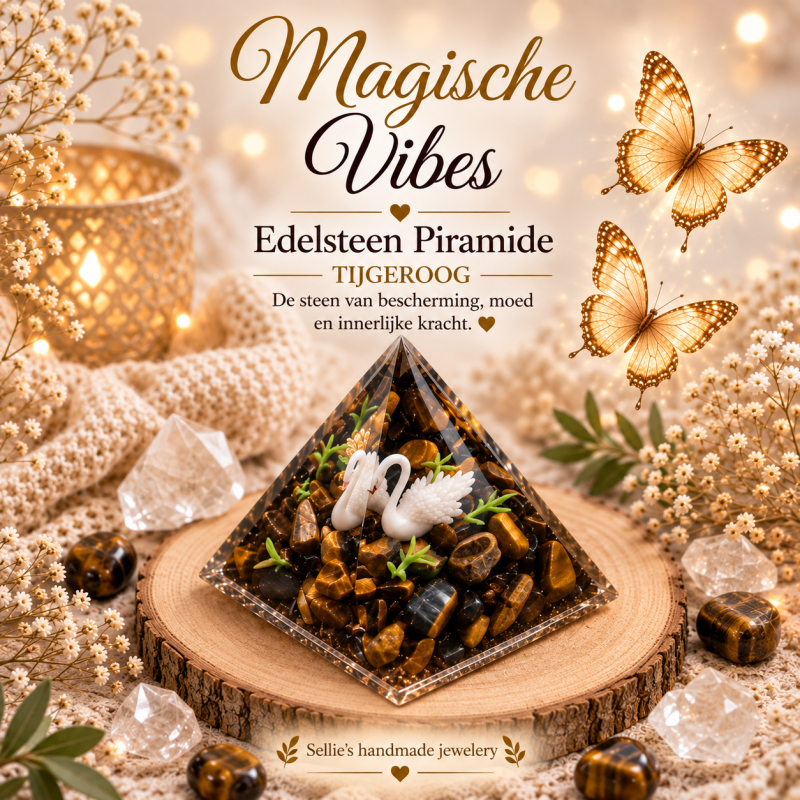 Magische tijgeroog zwaan piramide