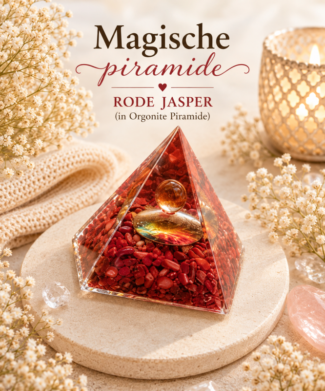 Magische rode jaspis piramide