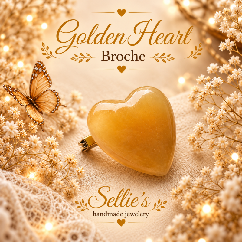 Magische golden hart broche