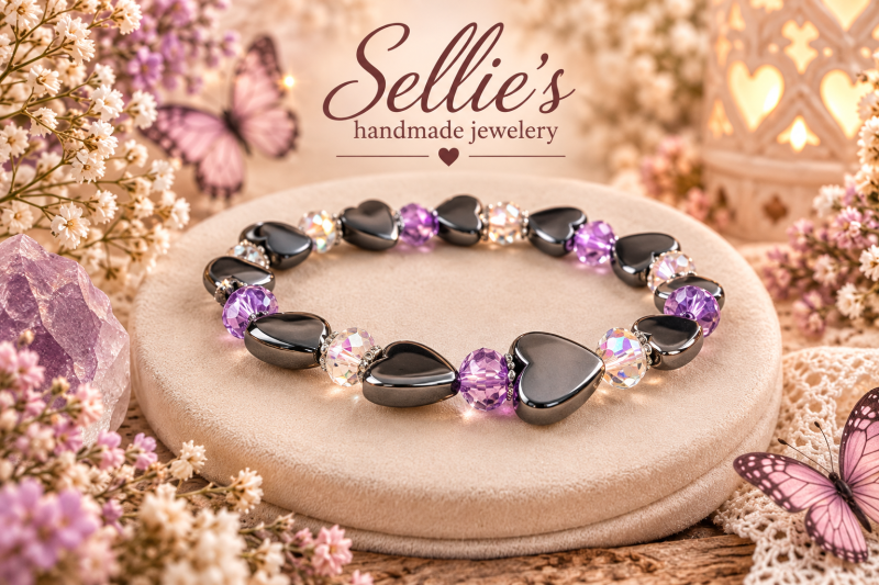Magische hematiet hartjes armband