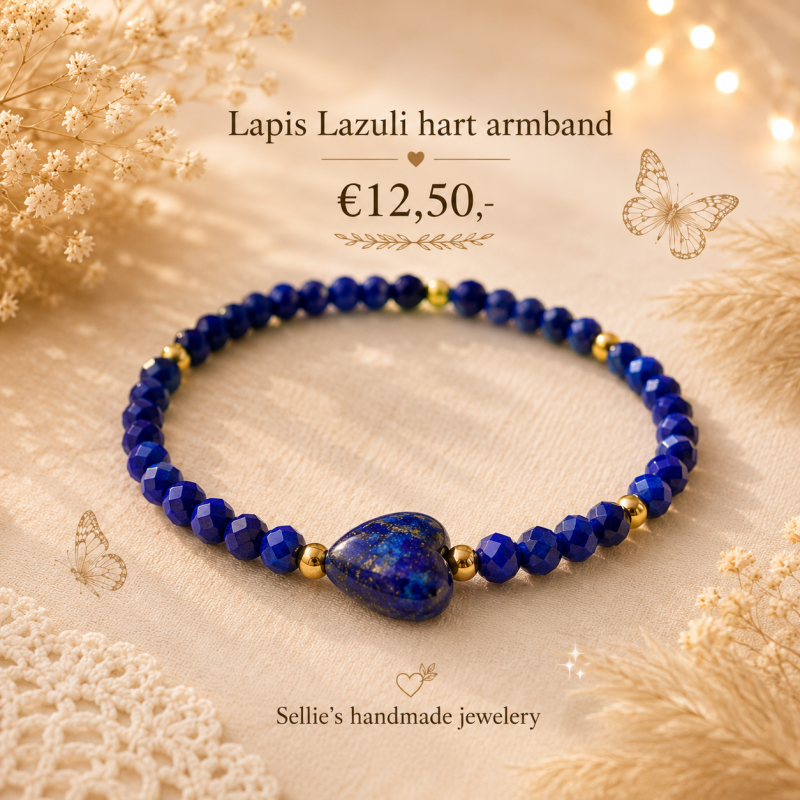 Lapis lazuli hart armband