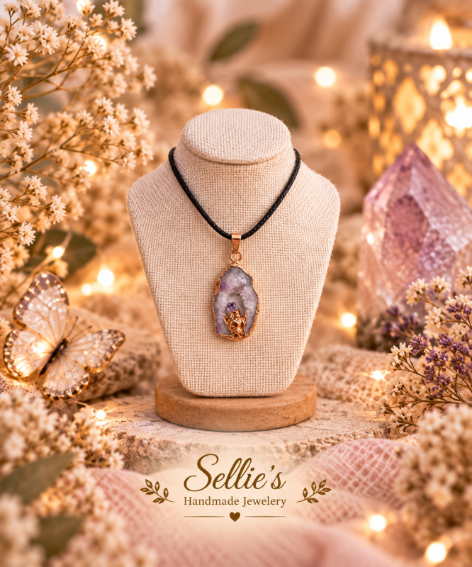 Magische Amethist Geode hanger