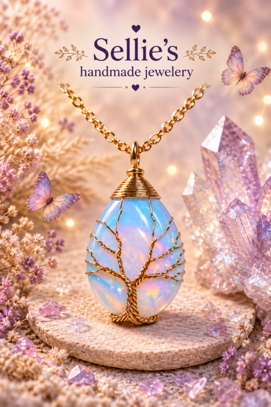 Magische levensboom Opaliet ketting