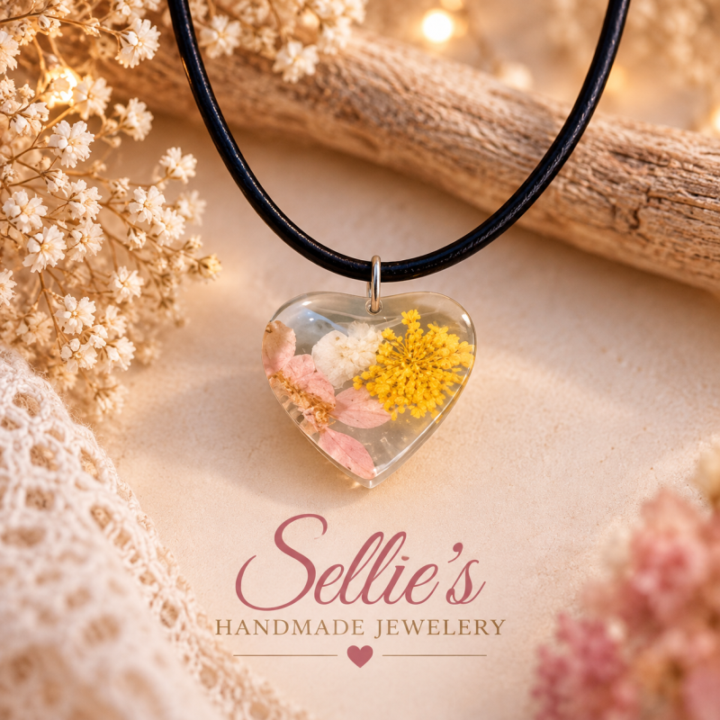 Magische gedroogde bloemen ketting
