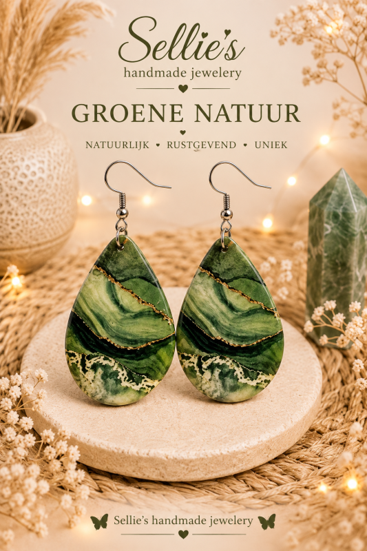 Groene natuur oorbellen