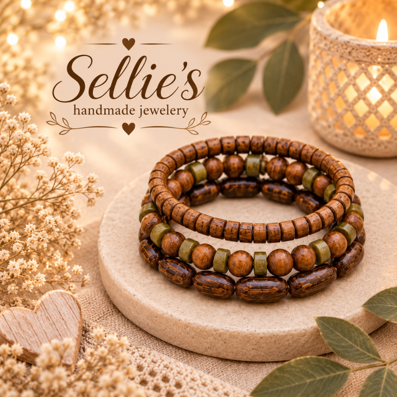 Magische houten Armbanden Set