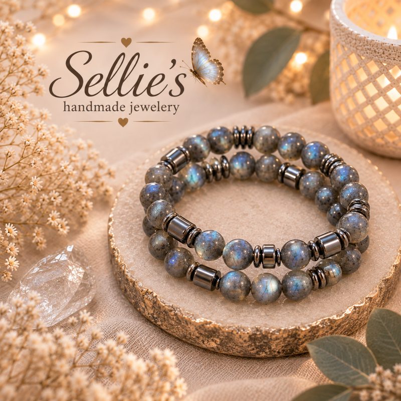 Magische labradoriet armbanden set