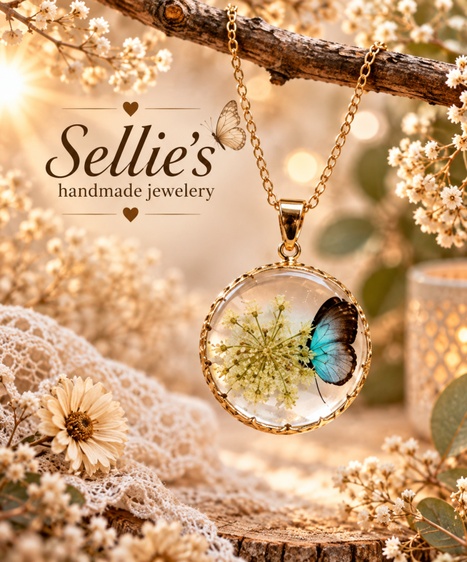 Magische bloemen & vlinder ketting