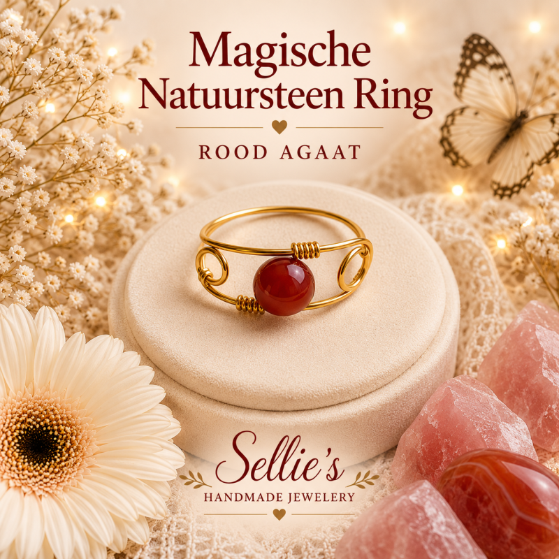 Magische rood agaat ring
