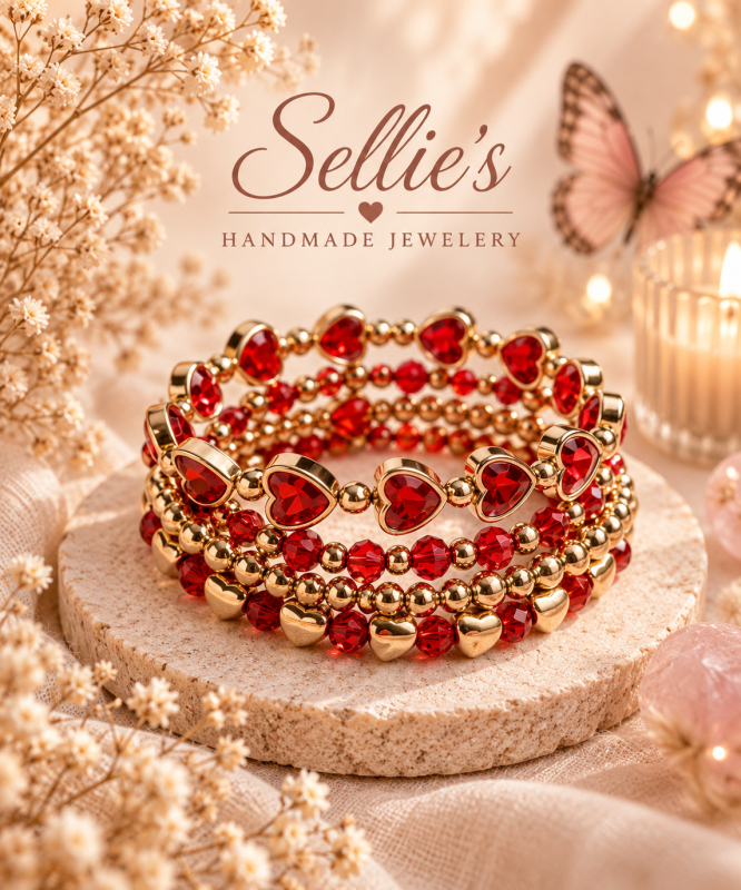 Magische armbandenset rood/goud