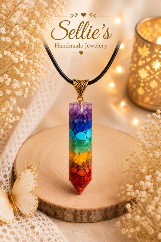 Chakra edelsteen punt ketting