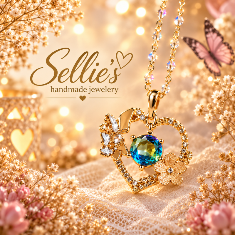 Magische bloem hart ketting