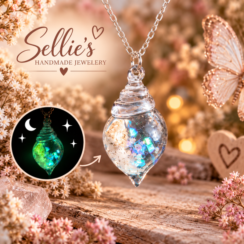 Magische glow in the dark schelpen ketting