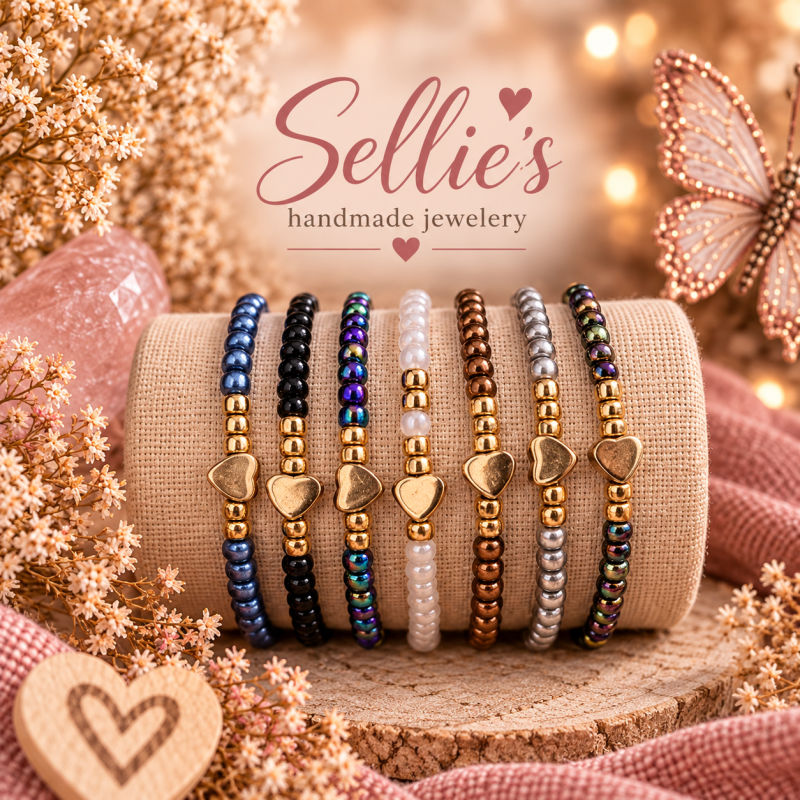 Magische kralenarmbandenset met hartjes