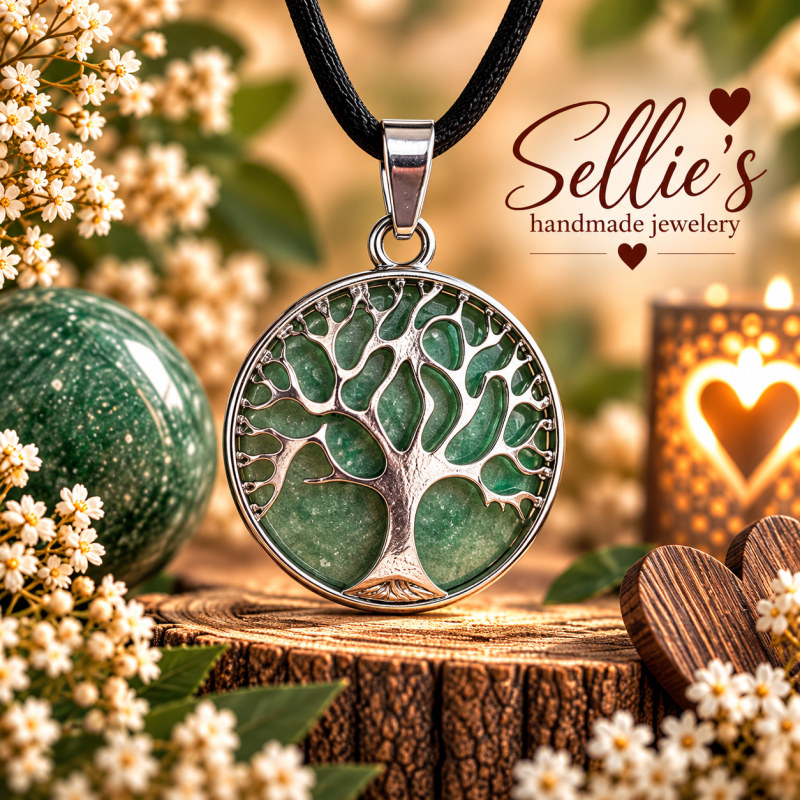 Magische aventurijn levensboom ketting