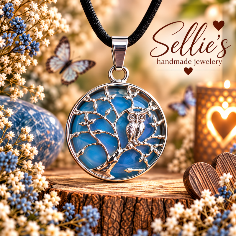 Magische uil levensboom ketting