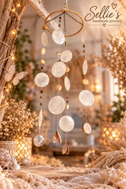 Magische schelpenmobiel &ndash; Boho Woondecoratie