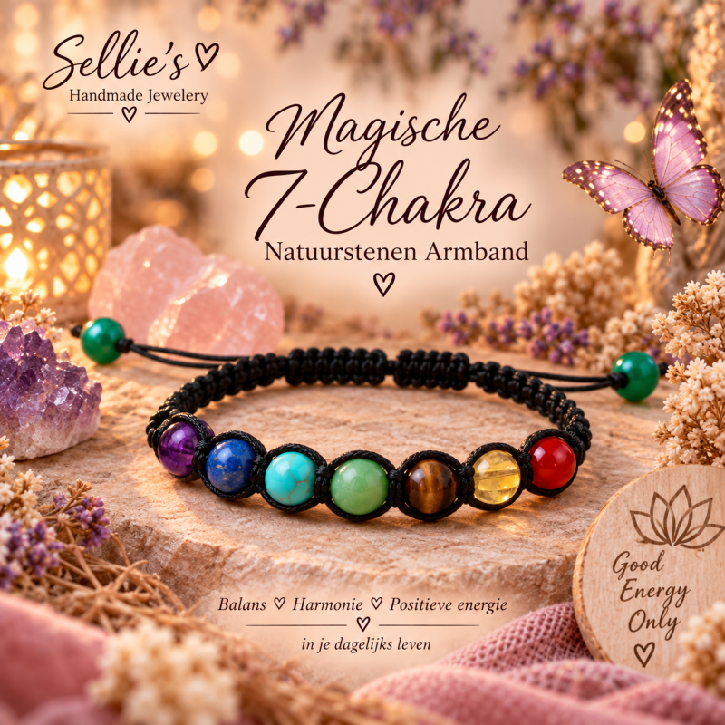Magische 7-Chakra Natuurstenen Armband