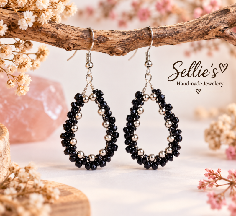 Magic black oorbellen