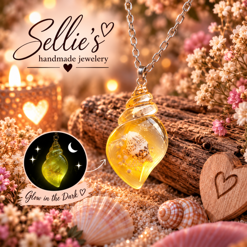 Magische glow in the dark schelpen ketting