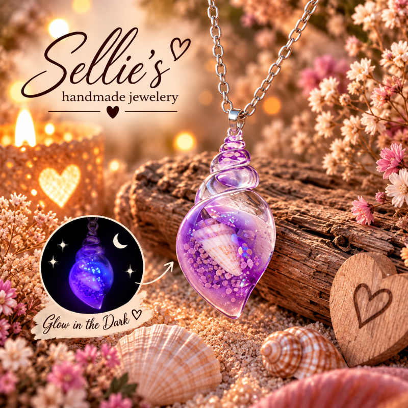 Magische glow in the dark schelpen ketting